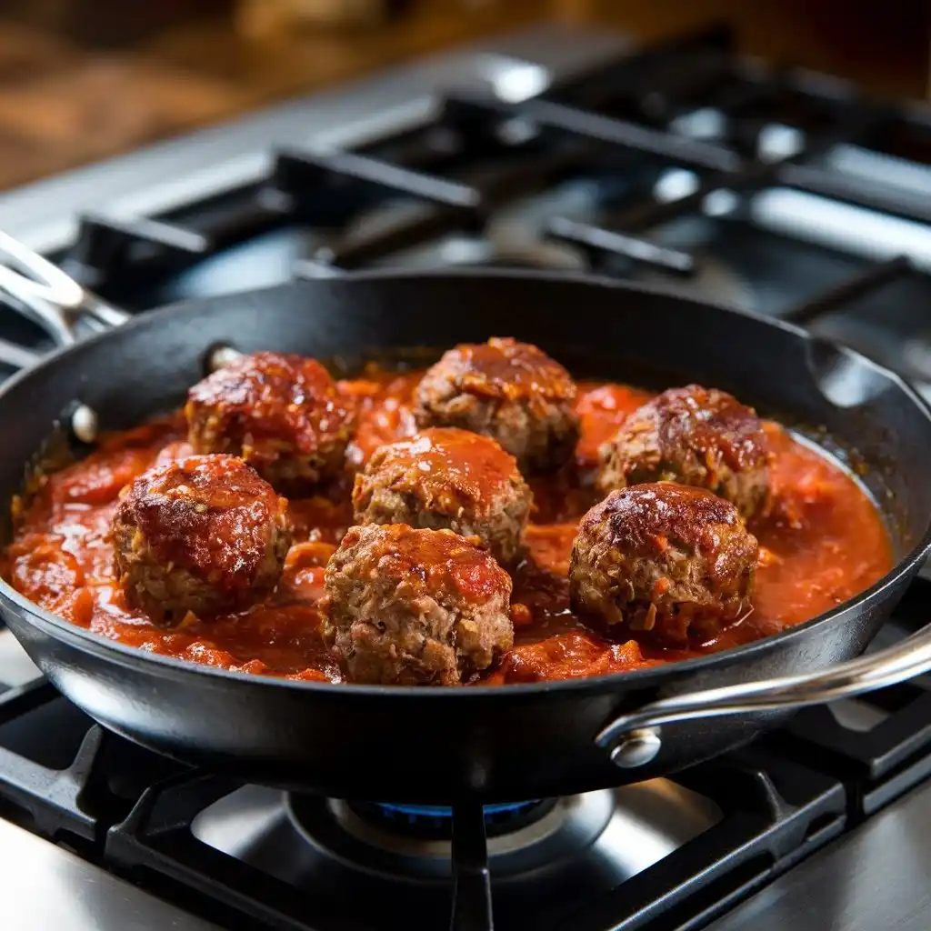 a photo of wagyu beef meatballs simmering in a tom JEq1w0UJR6mWrj5umumfsA hGHjiaNbQtuuj5AiN3TERg 1 11zon 1 Wagyu beef Meatballs