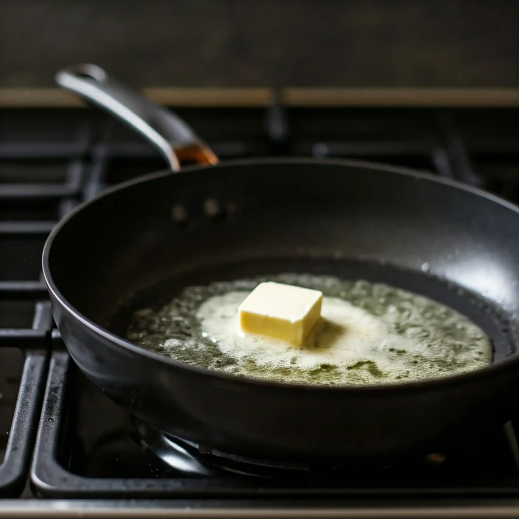 Heat Things Up Place your skillet over medium-high heat and melt a generous pat of butter until it's bubbly and ready to party.