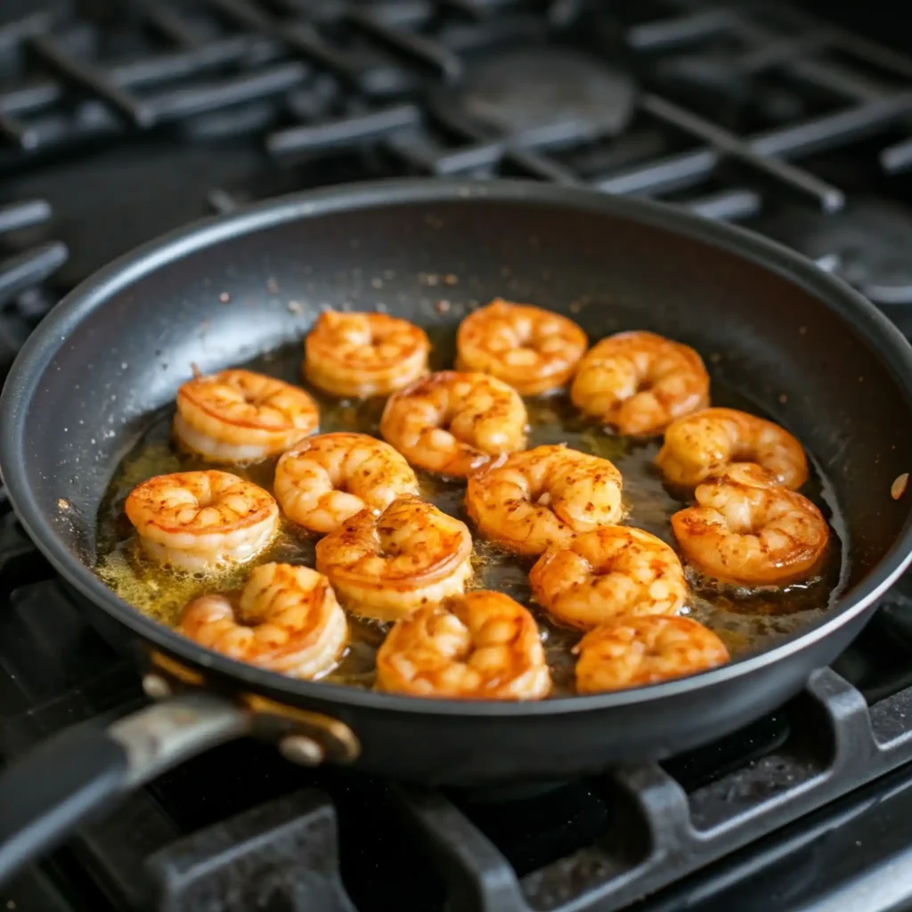 Cook the shrimp: Lay those beauties in the skillet on a single layer. Let them sizzle for 2-3 minutes per side until they're pink, plump, and slightly charred. (Pro tip: Don't crowd the pan; shrimp need their space to shine!)