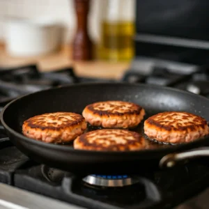 old fashioned salmon patties recipe with crackers and mayo