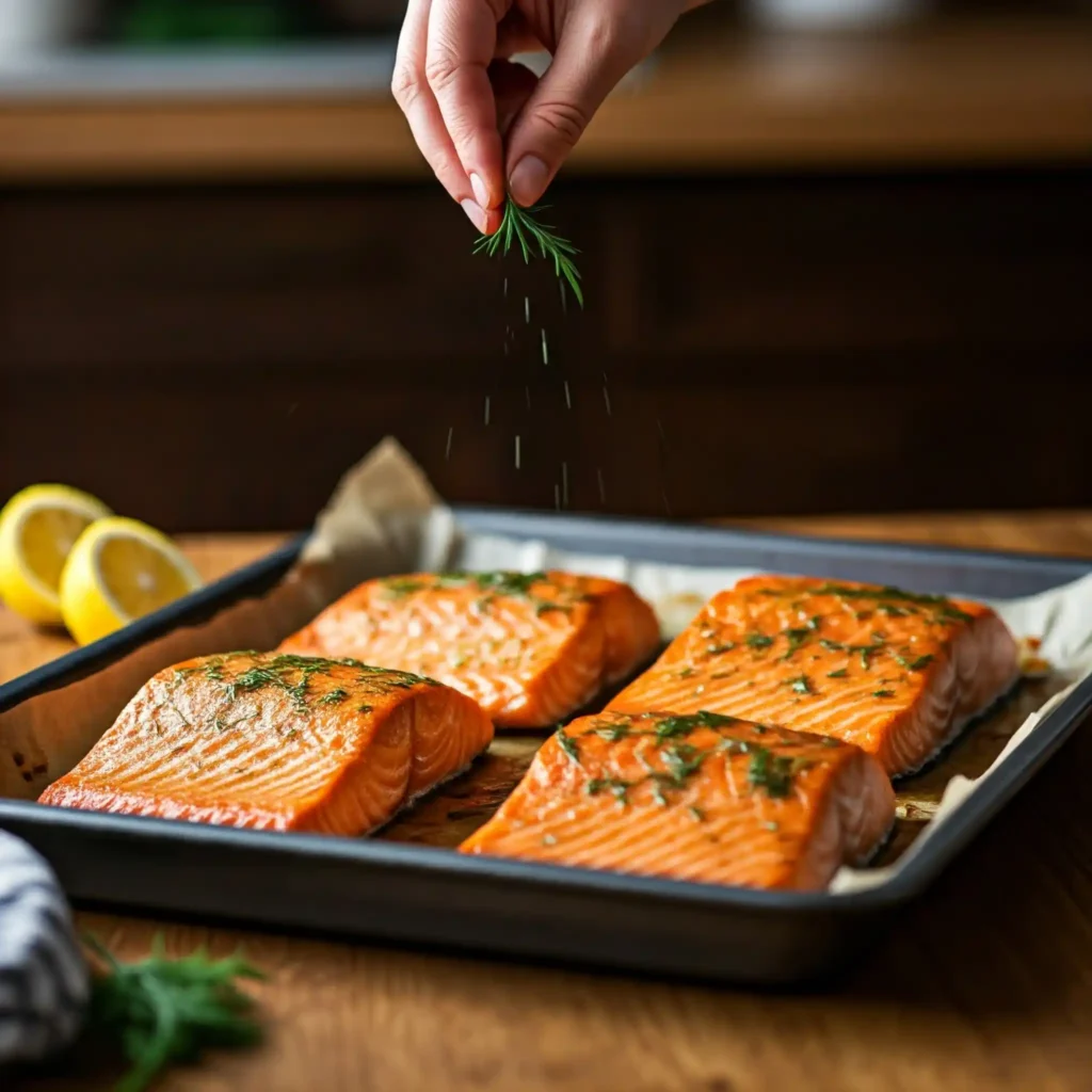 Garnish: Finish with a sprinkle of dill and a squeeze of lemon.