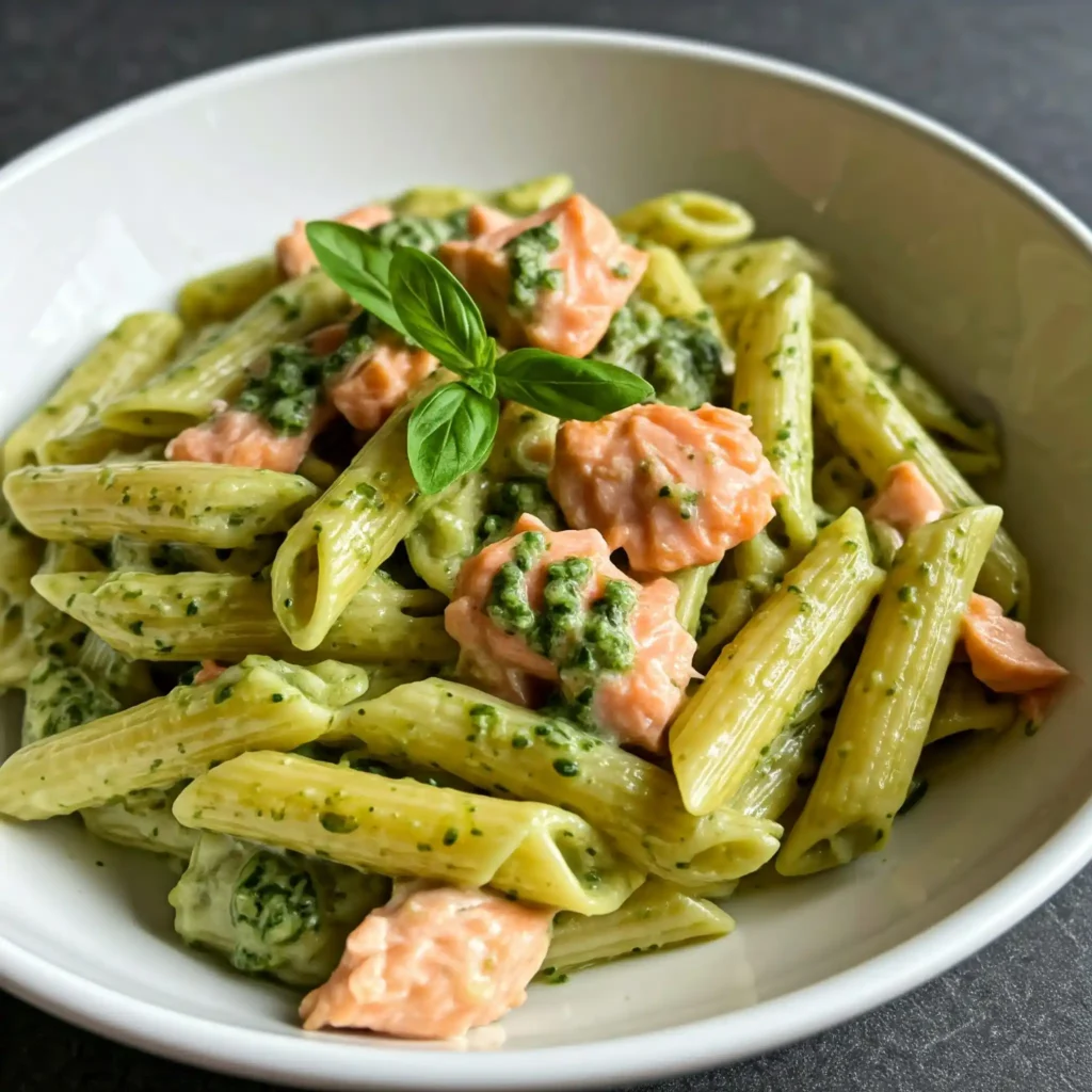 Pasta with Pesto and Salmon​ 1 pasta with pesto and salmon​