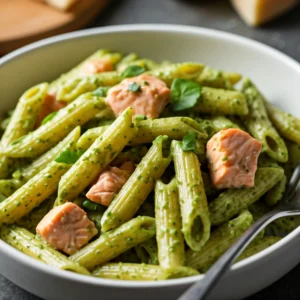 Pasta with Pesto and Salmon​