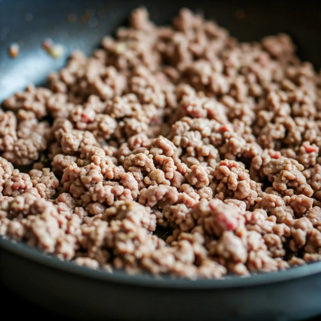  Cooked ground beef.