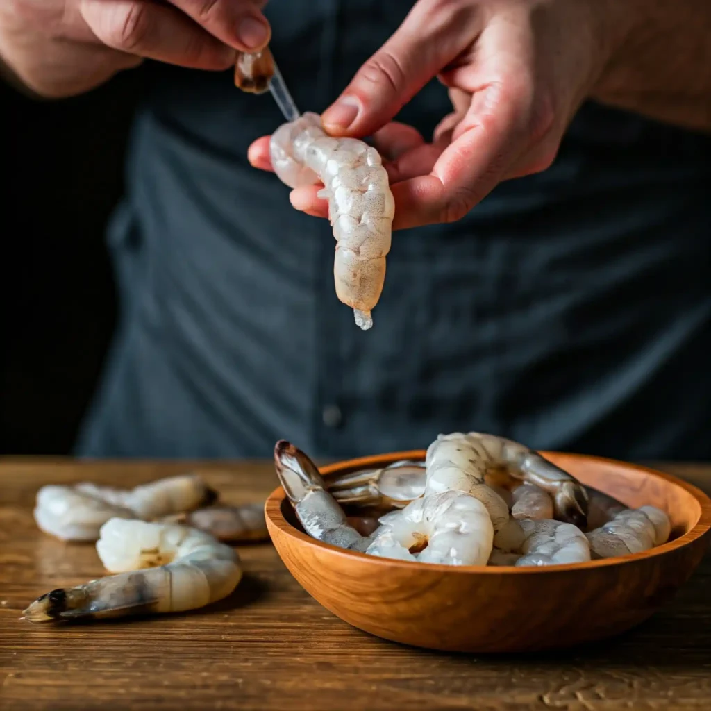 Prep: Peel, devein, and pat shrimp dry (tail-on or tail-off).