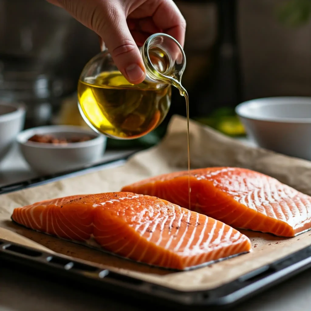 Baked: Place the salmon on a baking sheet, drizzle with olive oil, and bake at 375°F (190°C) for 12-15 minutes, depending on thickness.