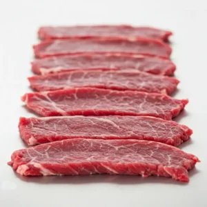 Fresh beef strips prepared for making One Pot Beef Stroganoff Recipe.