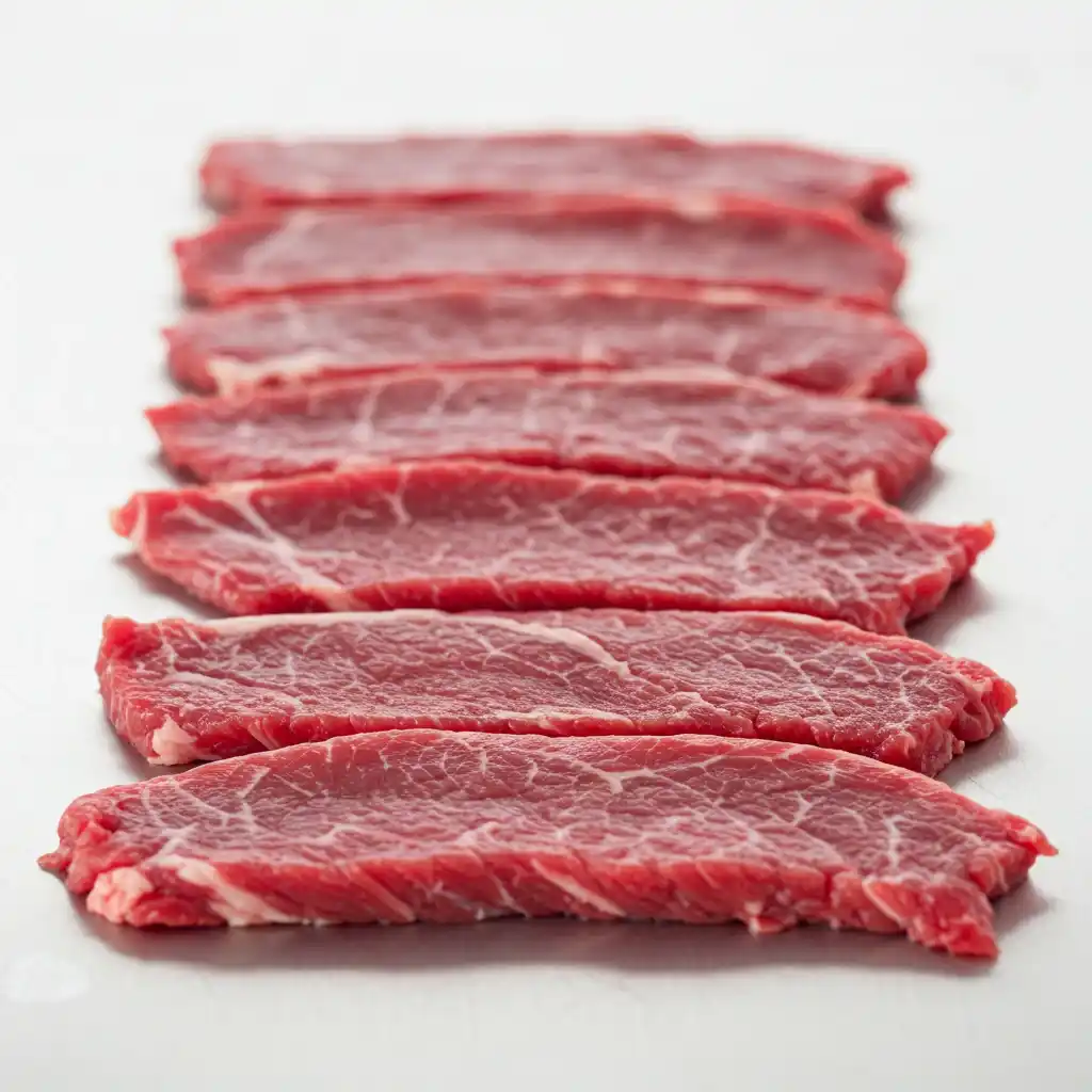 Fresh beef strips prepared for making One Pot Beef Stroganoff Recipe.