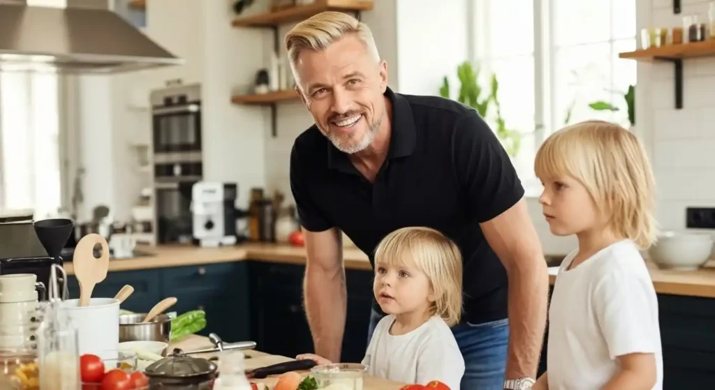 Noor with his kids