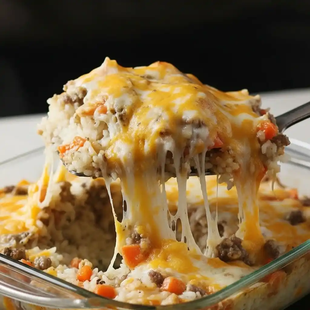 Cheesy Hamburger Rice Casserole