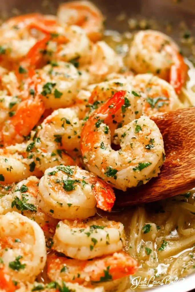 Classic Garlic Butter Shrimp Scampi in white wine sauce