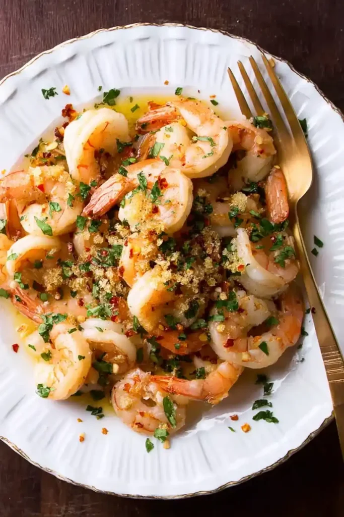 Spicy Shrimp Scampi with red chili flakes