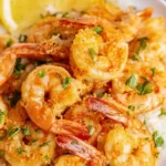 Air Fryer Shrimp Scampi with garlic butter and lemon