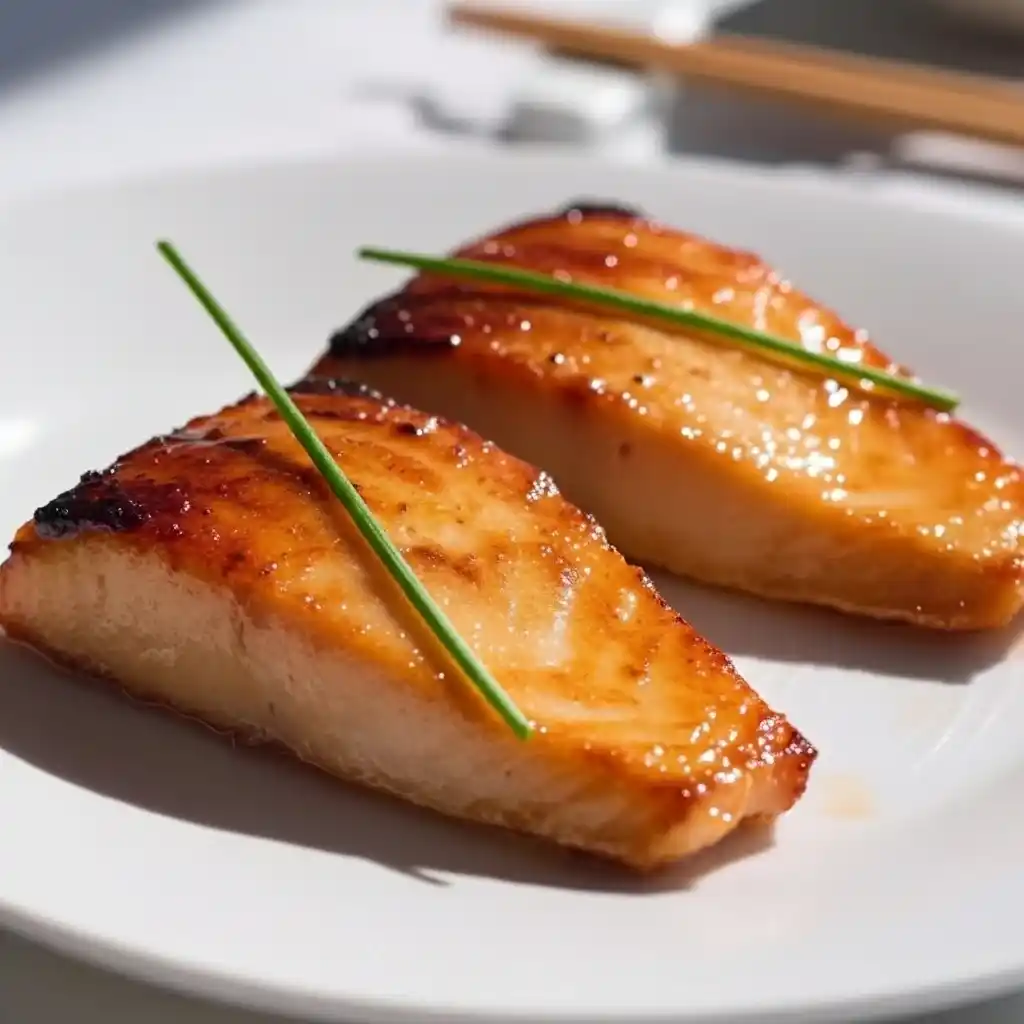 Miso salmon Nobu style caramelized after broiling