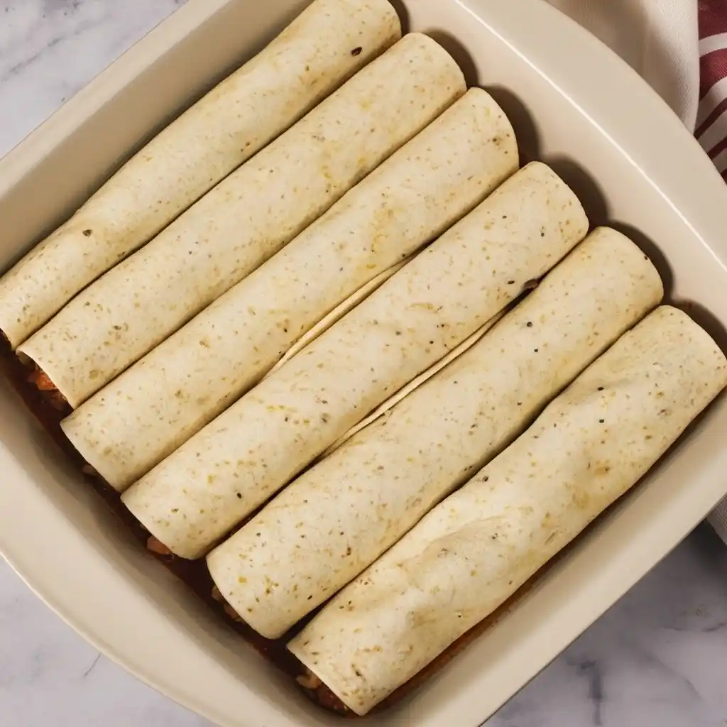 rolled tortillas filled with ground beef and cheese
