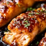 honey garlic glazed salmon ready to serve