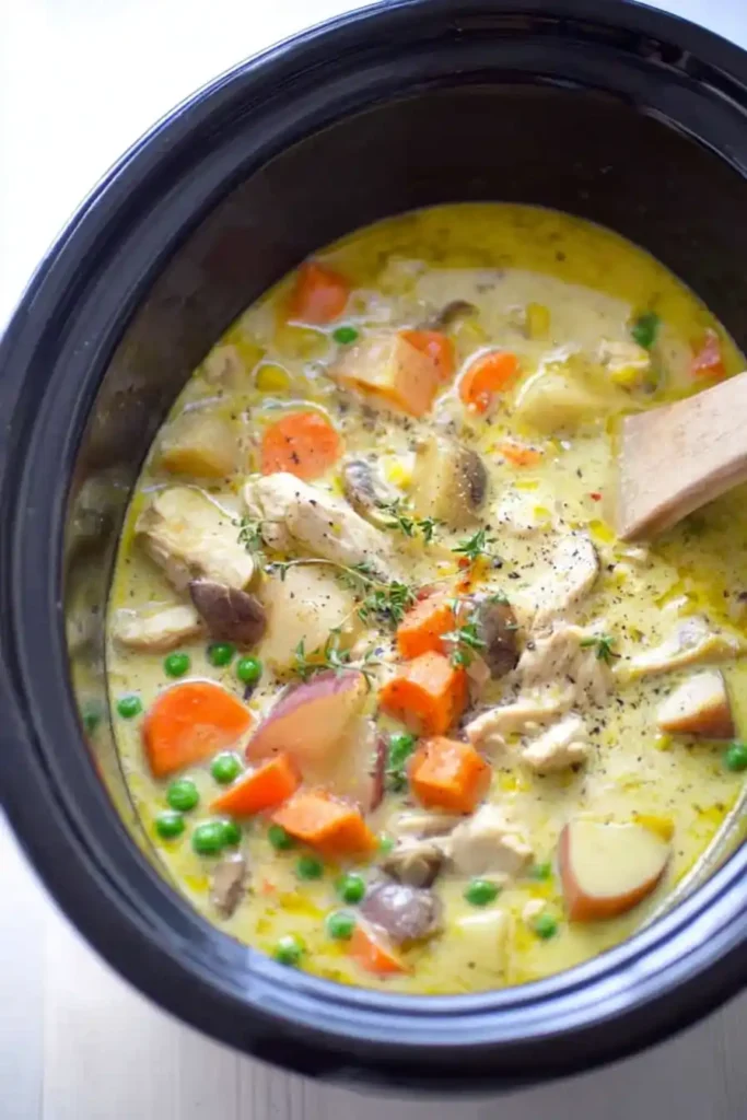 Slow Cooker Creamy Vegetable Chicken Stew