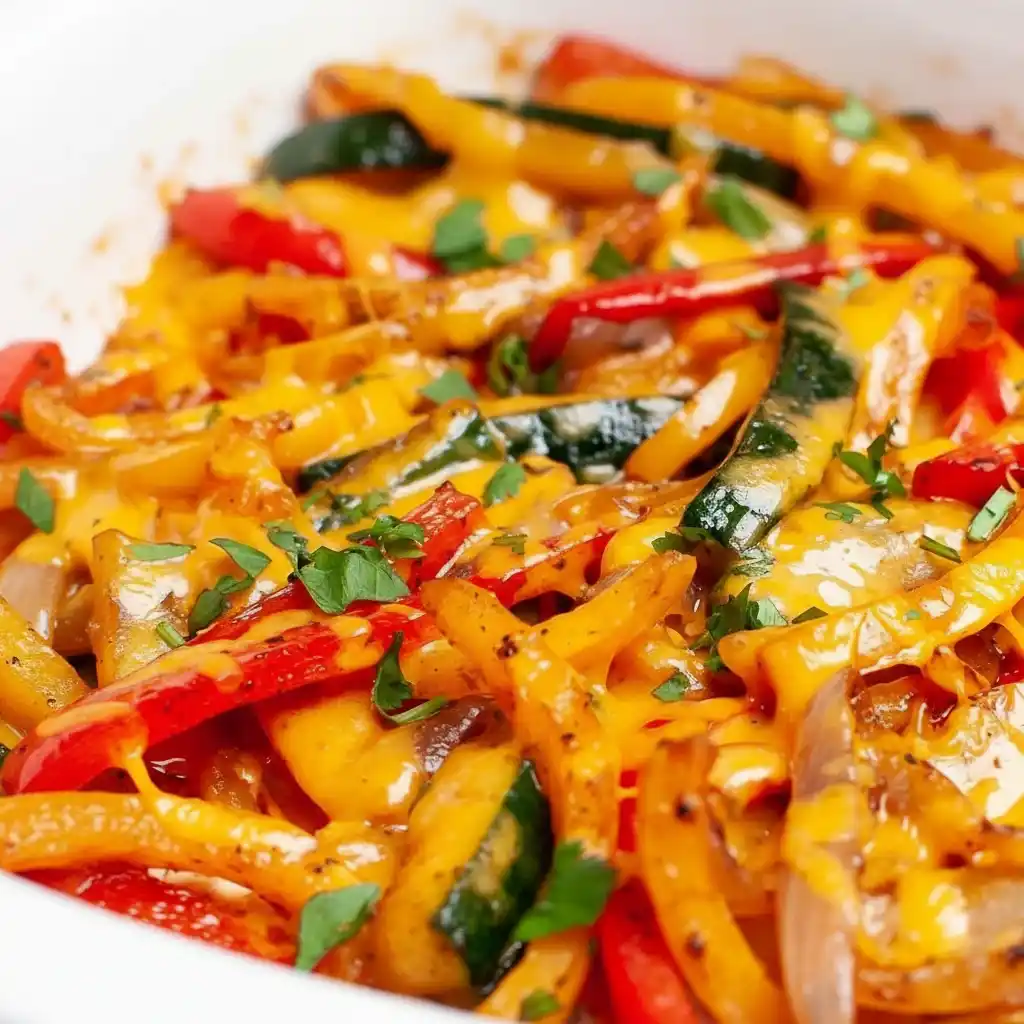 : Best chicken fajita casserole baked with cheese and peppers